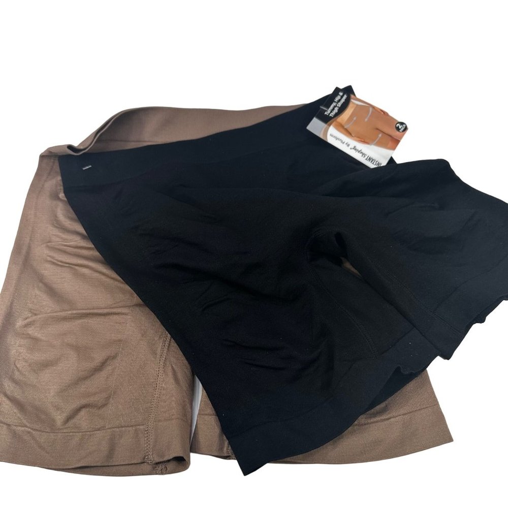 Lot Of Two Plusform Women's Size Large Panty Shaper Short 1 Black 1 Beige New